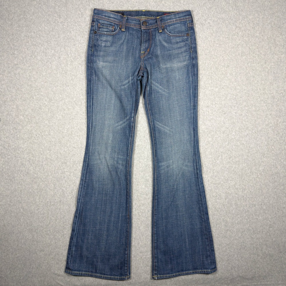 Citizens of Humanity Ingrid 002 Low Waist Flair Jeans Blue Stretch Size 27